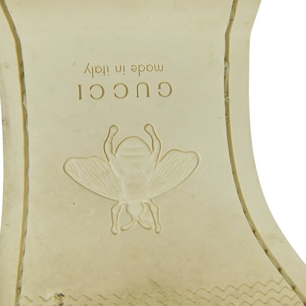 GUCCI GG Logo Monogram White Leather Signature Horse Bit Slip-on Boat Shoes 8 UK - Picture 9 of 11